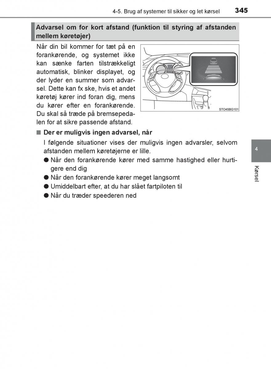 Toyota C HR Bilens instruktionsbog / page 345