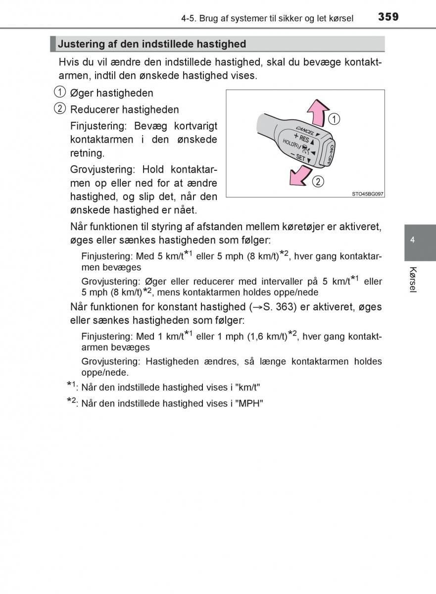 Toyota C HR Bilens instruktionsbog / page 359