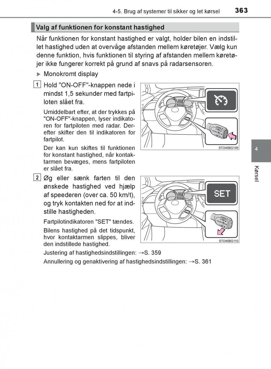 Toyota C HR Bilens instruktionsbog / page 363