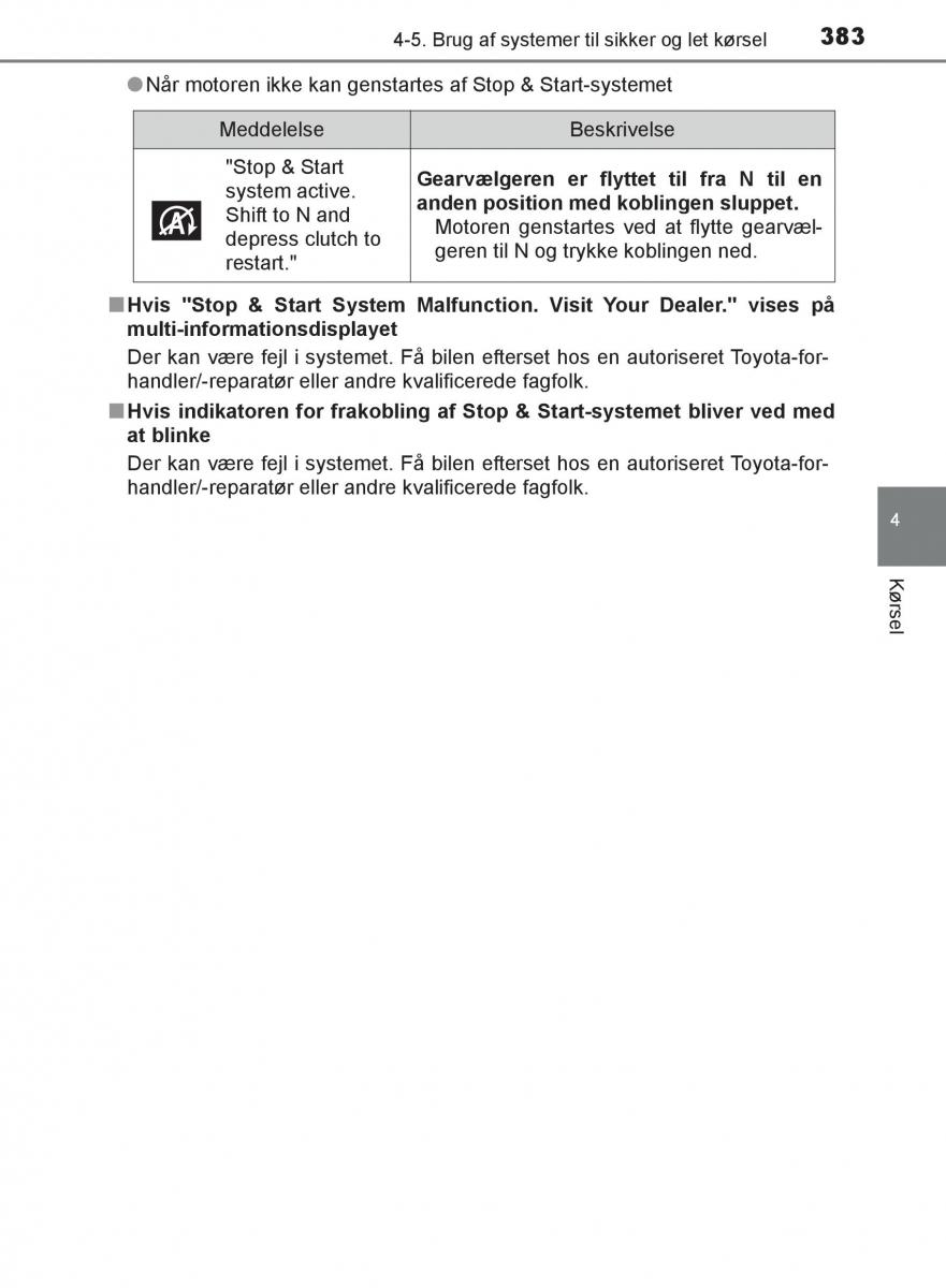 Toyota C HR Bilens instruktionsbog / page 383