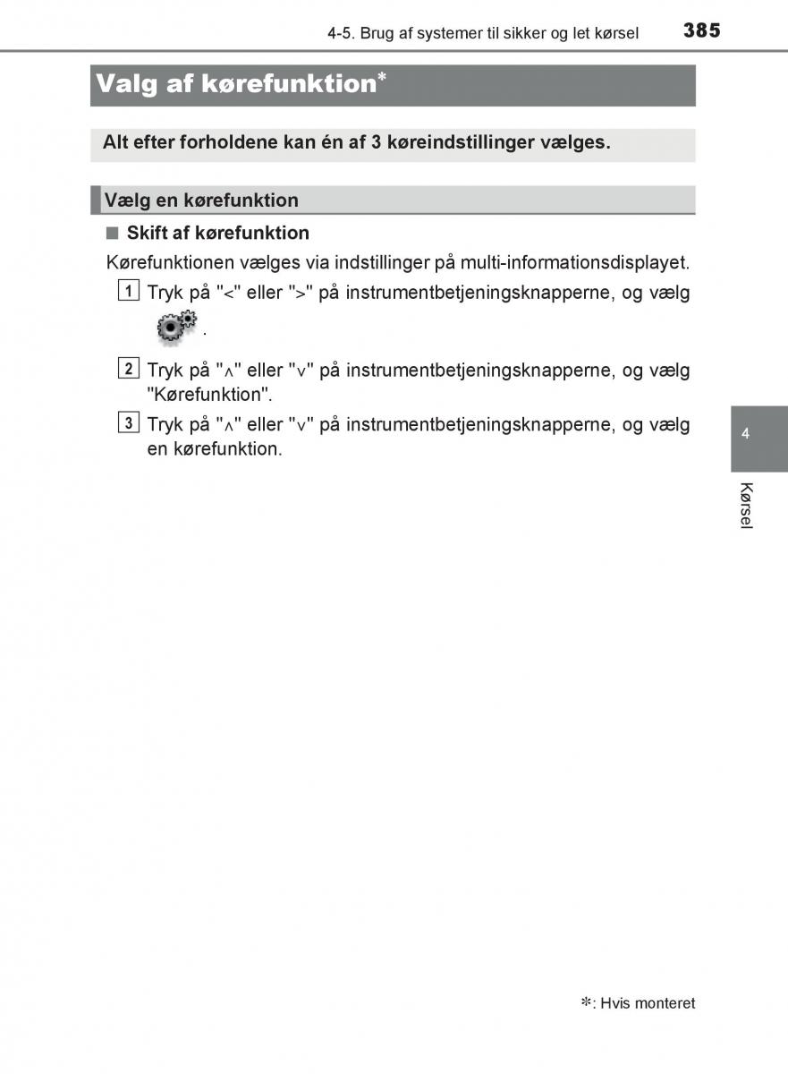 Toyota C HR Bilens instruktionsbog / page 385