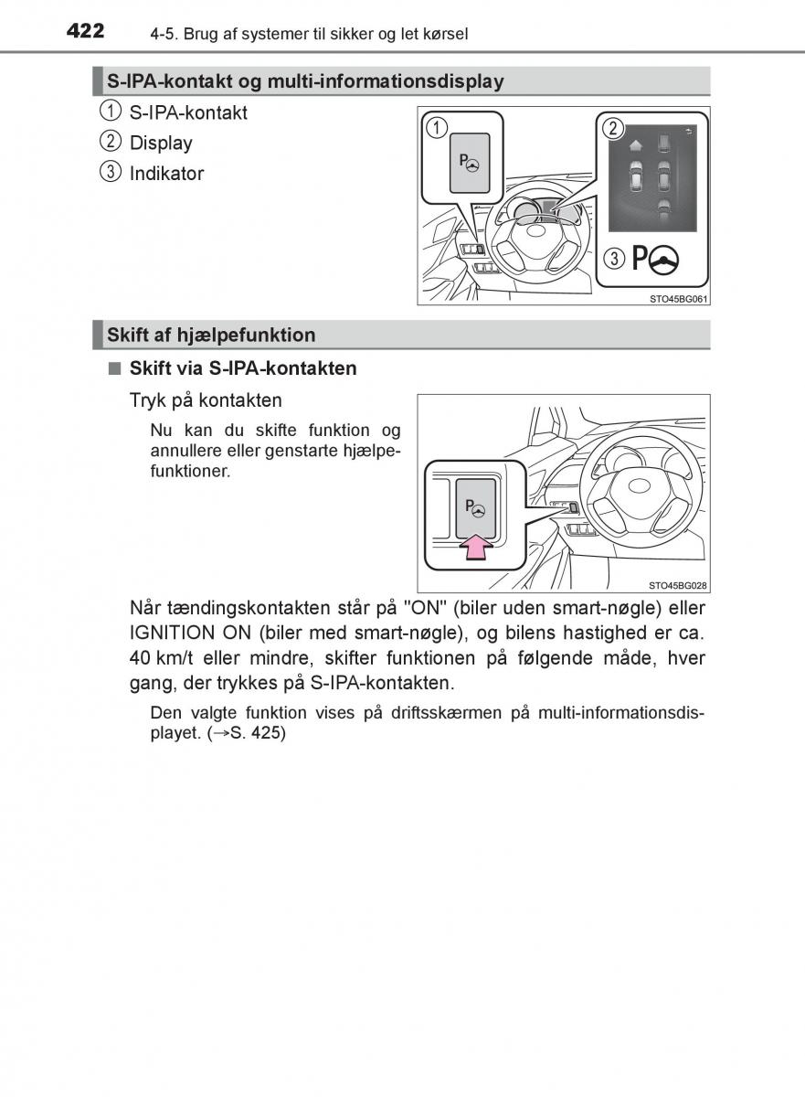 Toyota C HR Bilens instruktionsbog / page 422