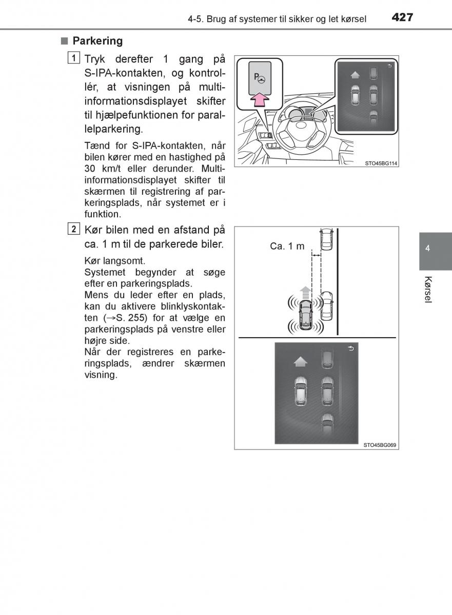 Toyota C HR Bilens instruktionsbog / page 427