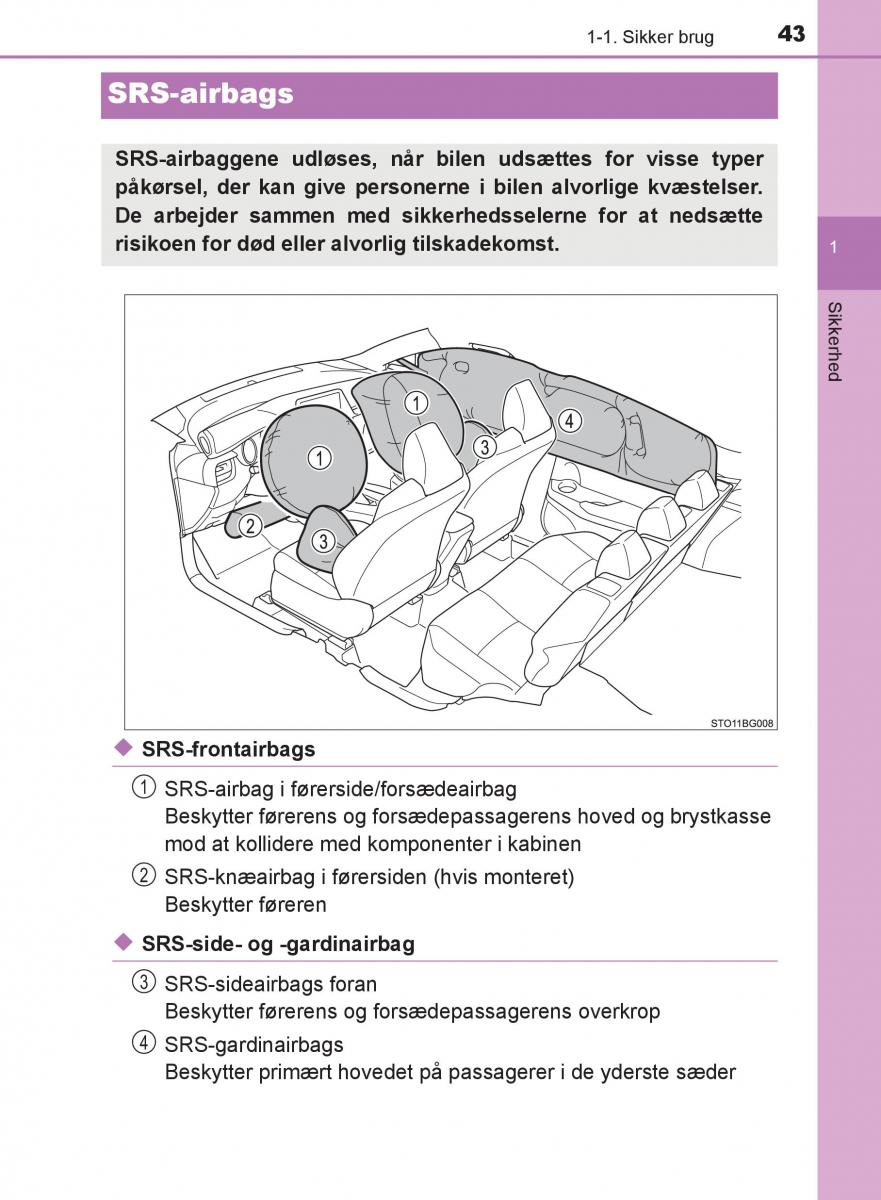 Toyota C HR Bilens instruktionsbog / page 43