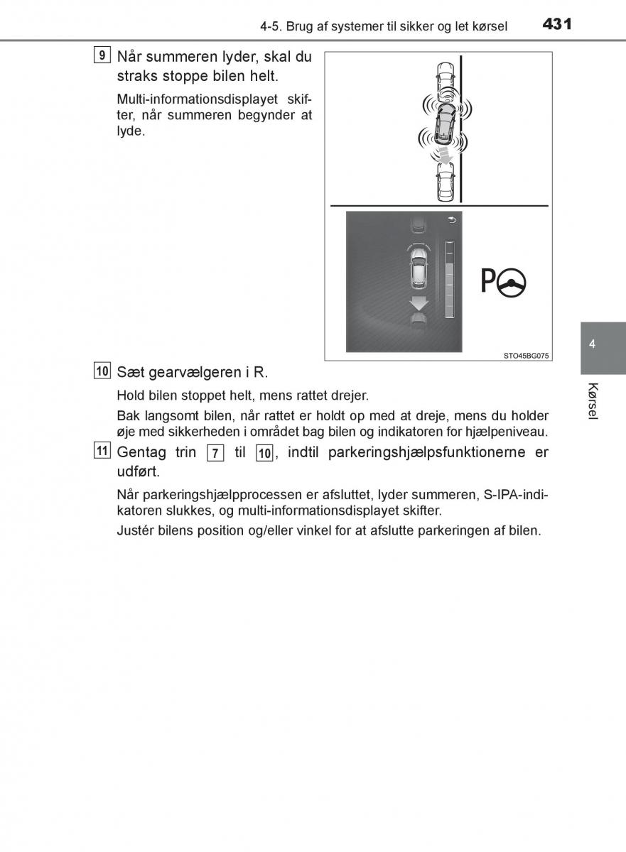 Toyota C HR Bilens instruktionsbog / page 431