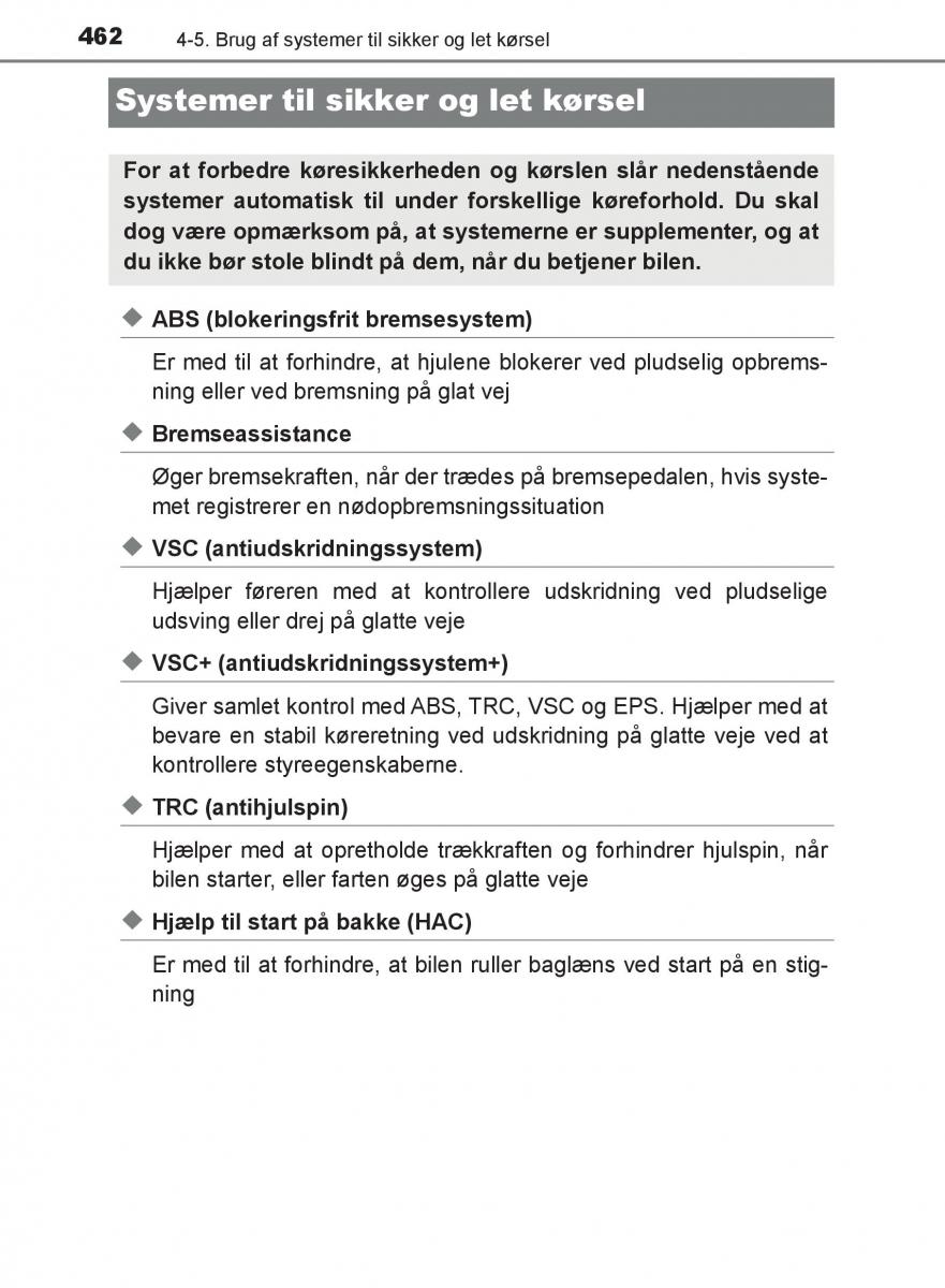 Toyota C HR Bilens instruktionsbog / page 462