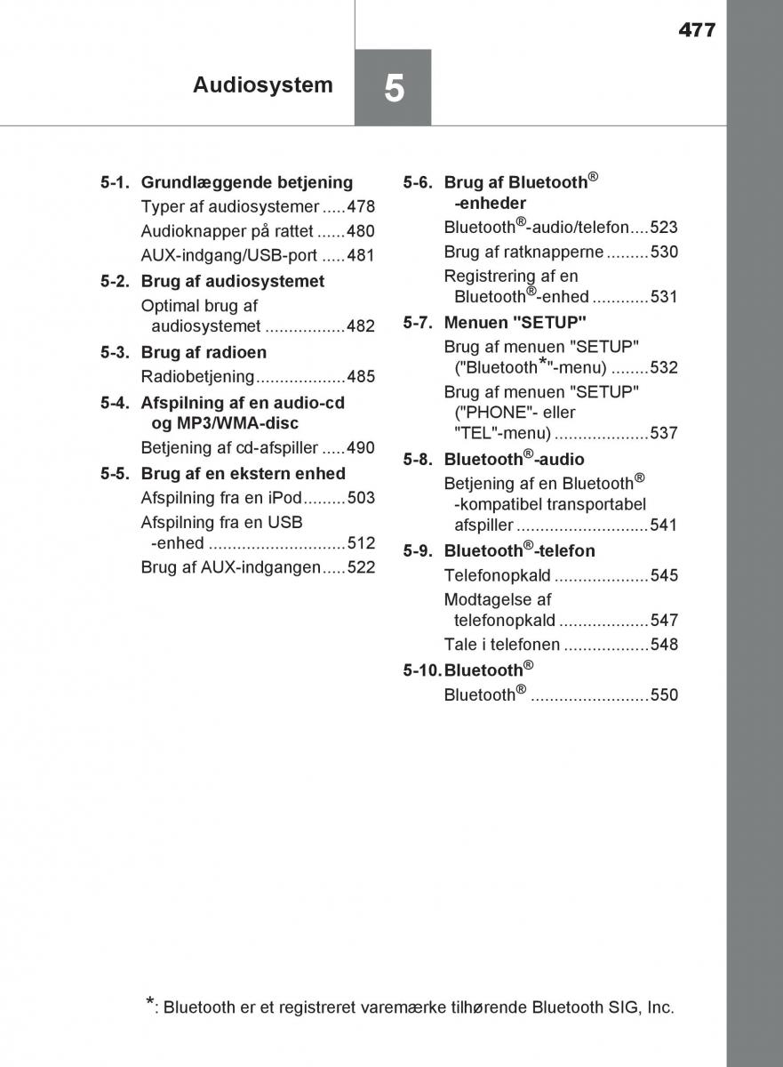 Toyota C HR Bilens instruktionsbog / page 477