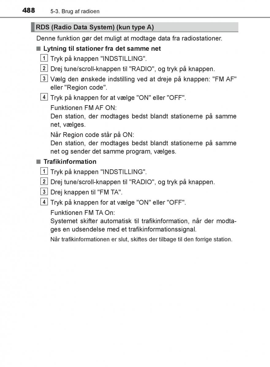 Toyota C HR Bilens instruktionsbog / page 488