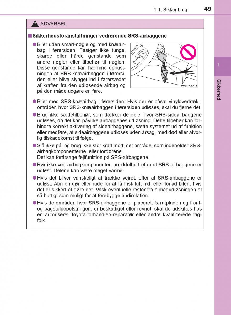 Toyota C HR Bilens instruktionsbog / page 49