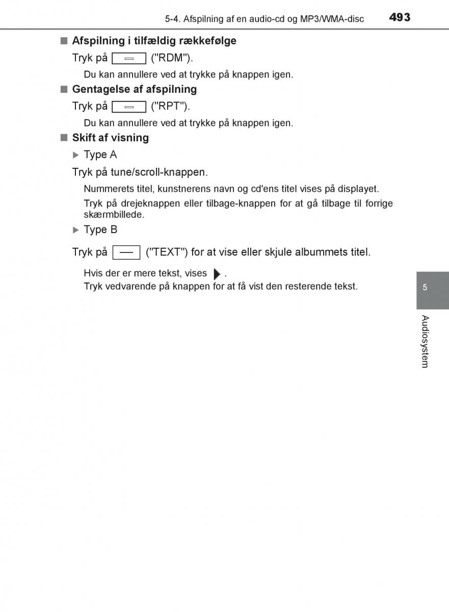 Toyota C HR Bilens instruktionsbog / page 493