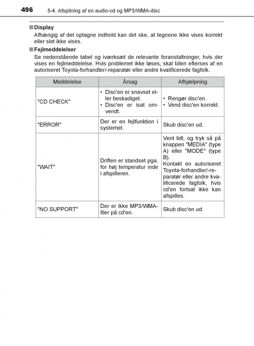 Toyota C HR Bilens instruktionsbog / page 496