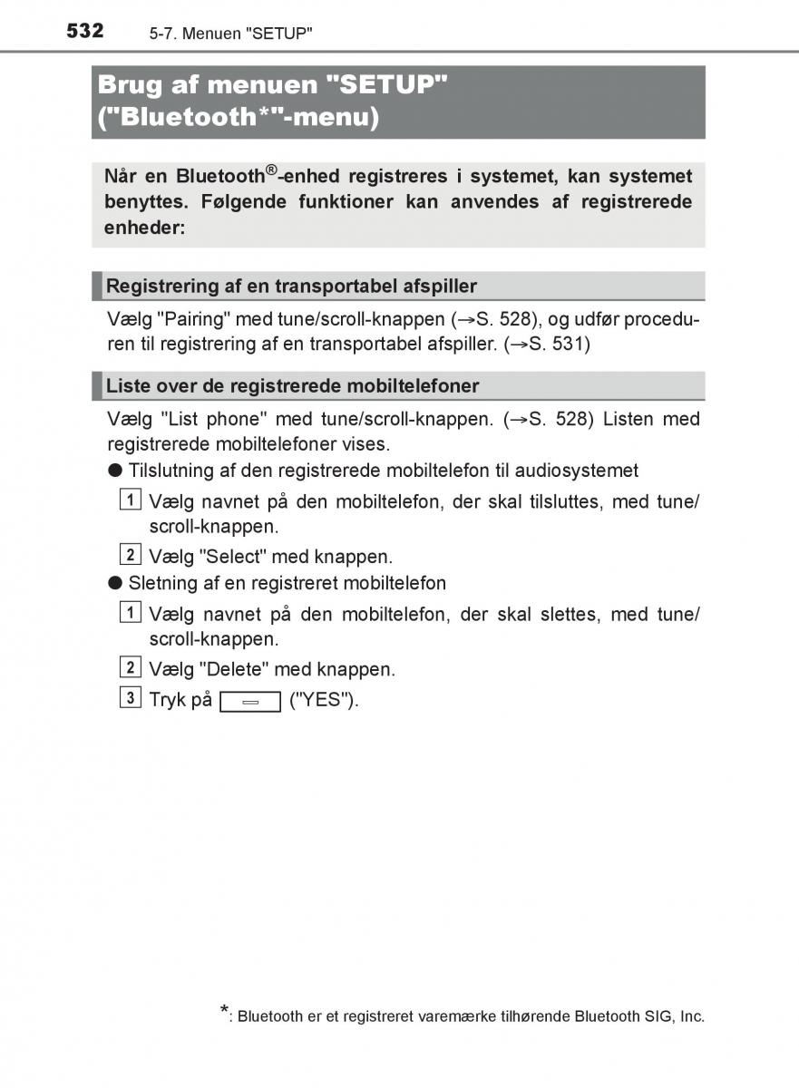 Toyota C HR Bilens instruktionsbog / page 532