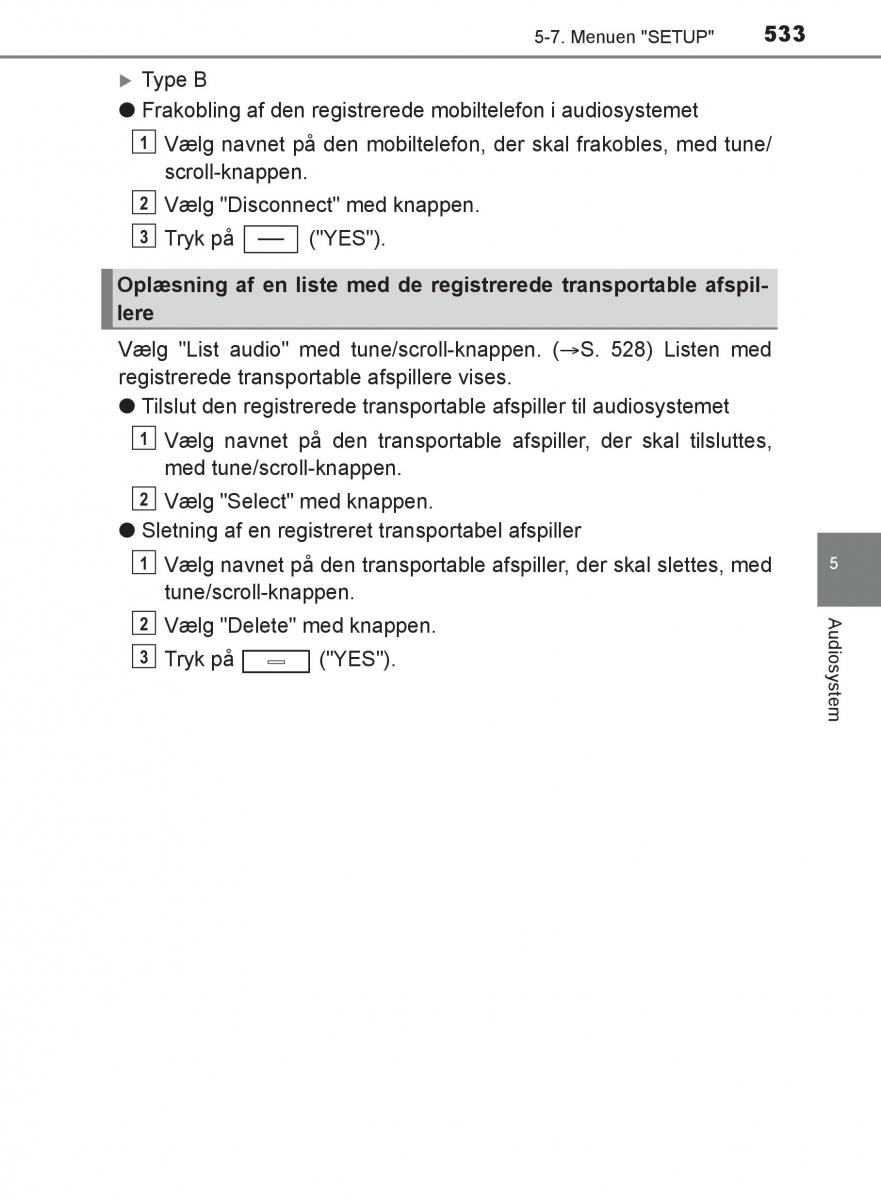 Toyota C HR Bilens instruktionsbog / page 533