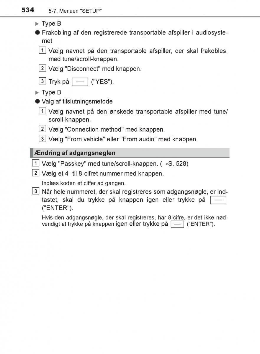 Toyota C HR Bilens instruktionsbog / page 534