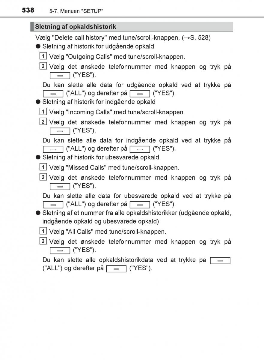 Toyota C HR Bilens instruktionsbog / page 538