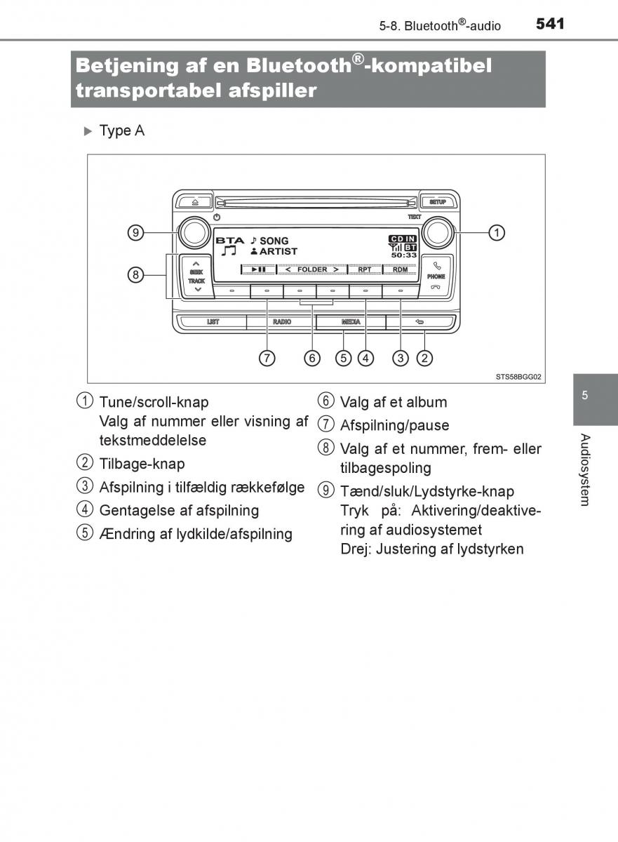 Toyota C HR Bilens instruktionsbog / page 541