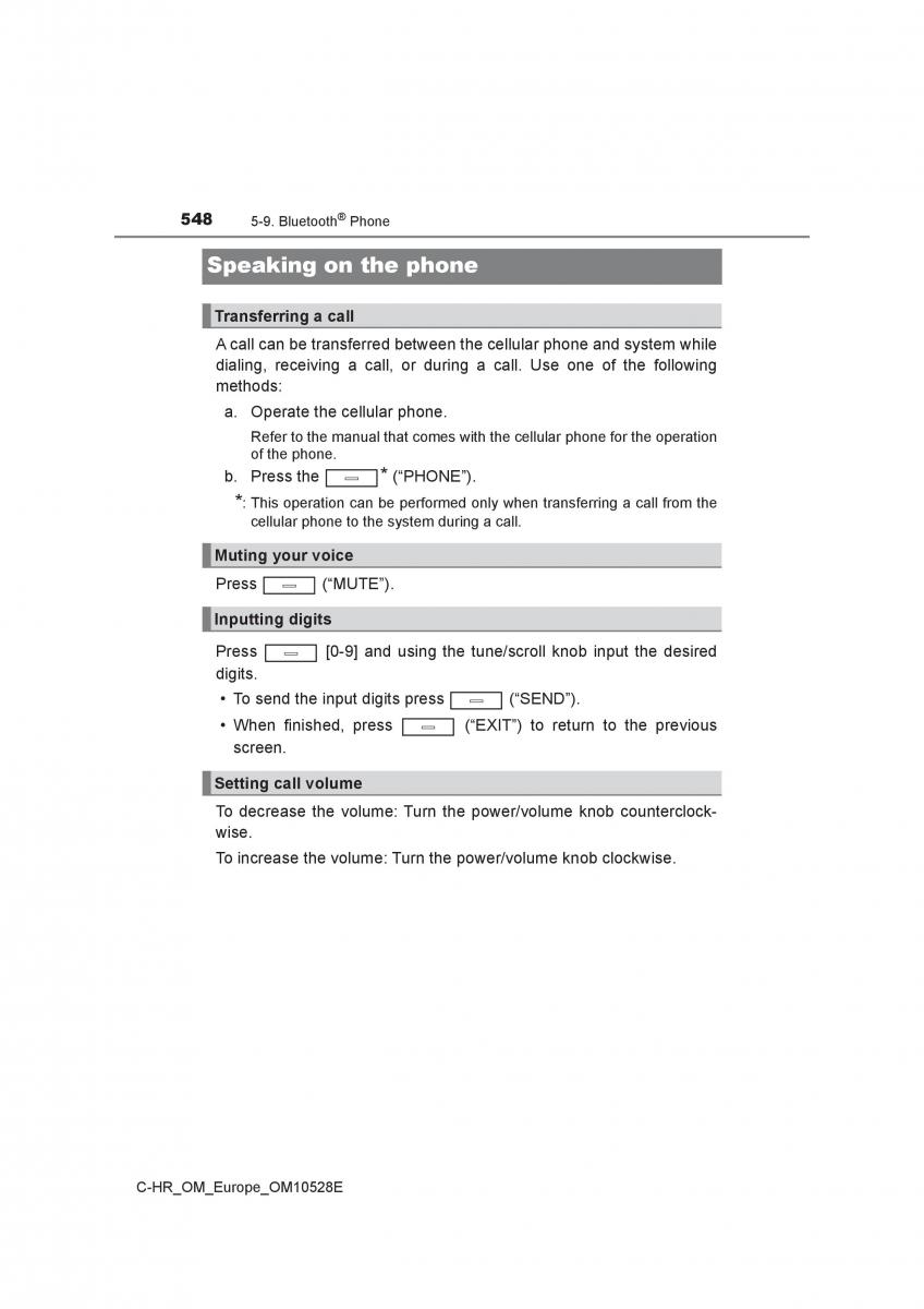 Toyota C HR owners manual / page 548