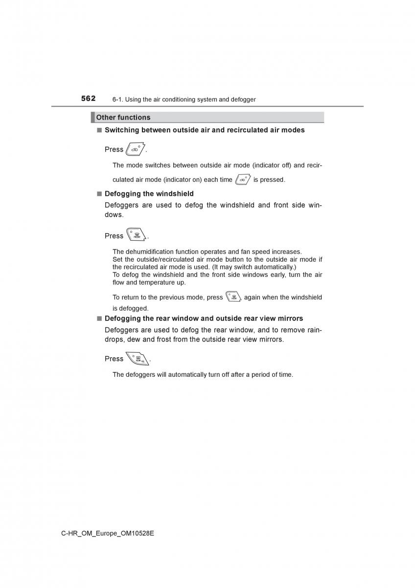 Toyota C HR owners manual / page 562