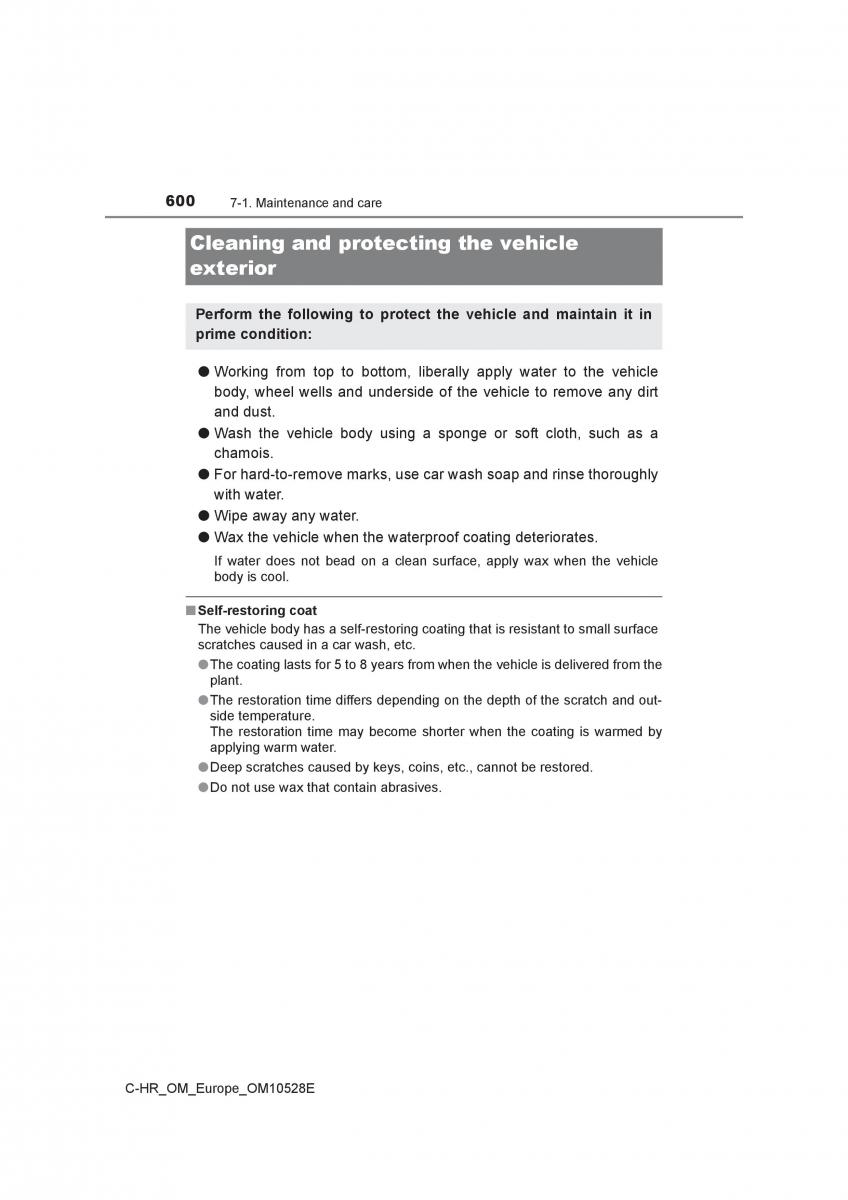 Toyota C HR owners manual / page 600