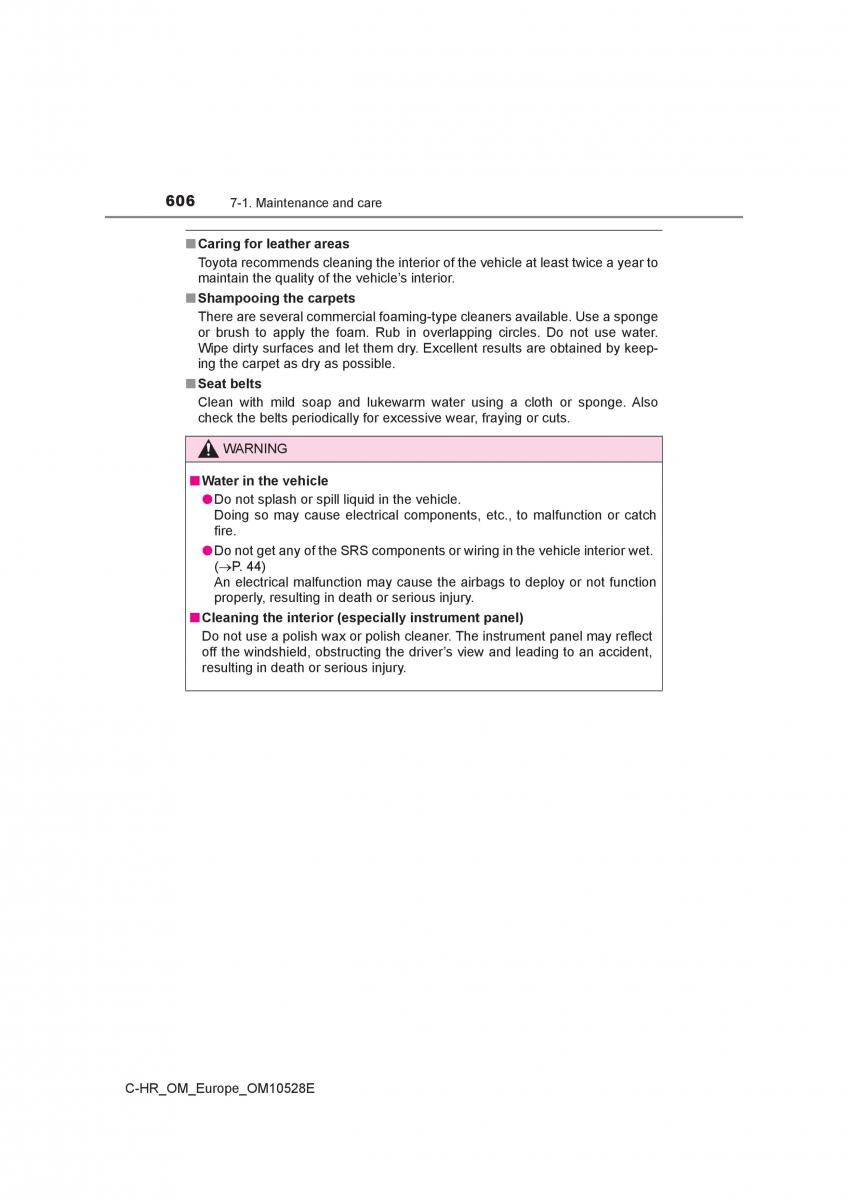 Toyota C HR owners manual / page 606