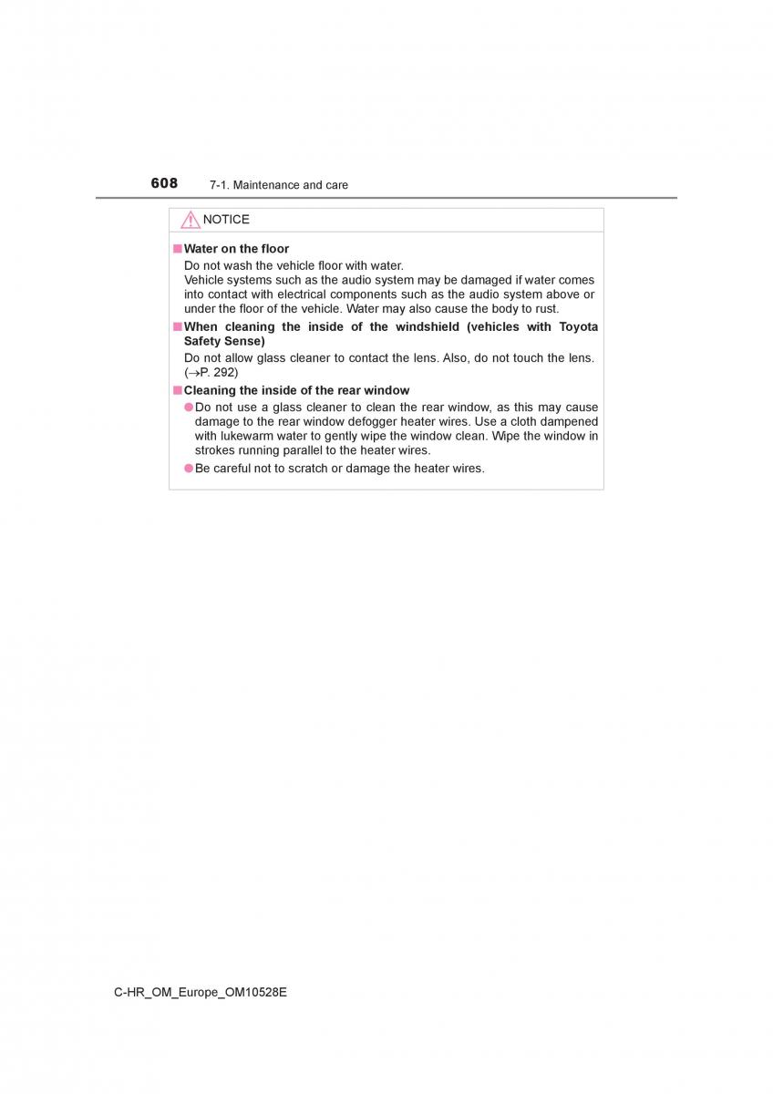 Toyota C HR owners manual / page 608