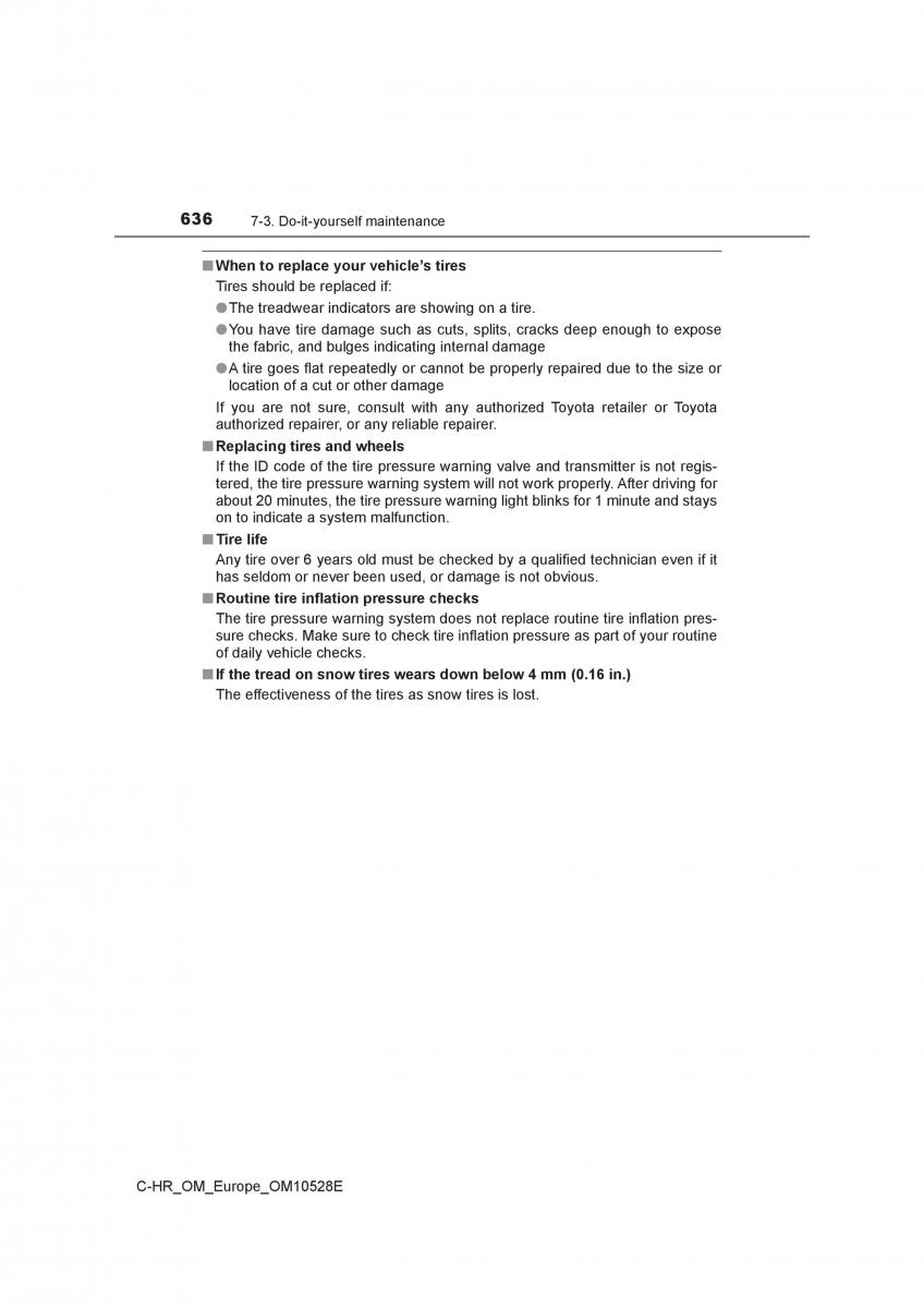 Toyota C HR owners manual / page 636