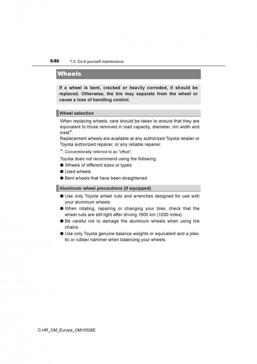 Toyota C HR owners manual / page 646