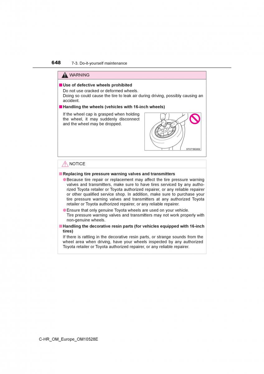 Toyota C HR owners manual / page 648