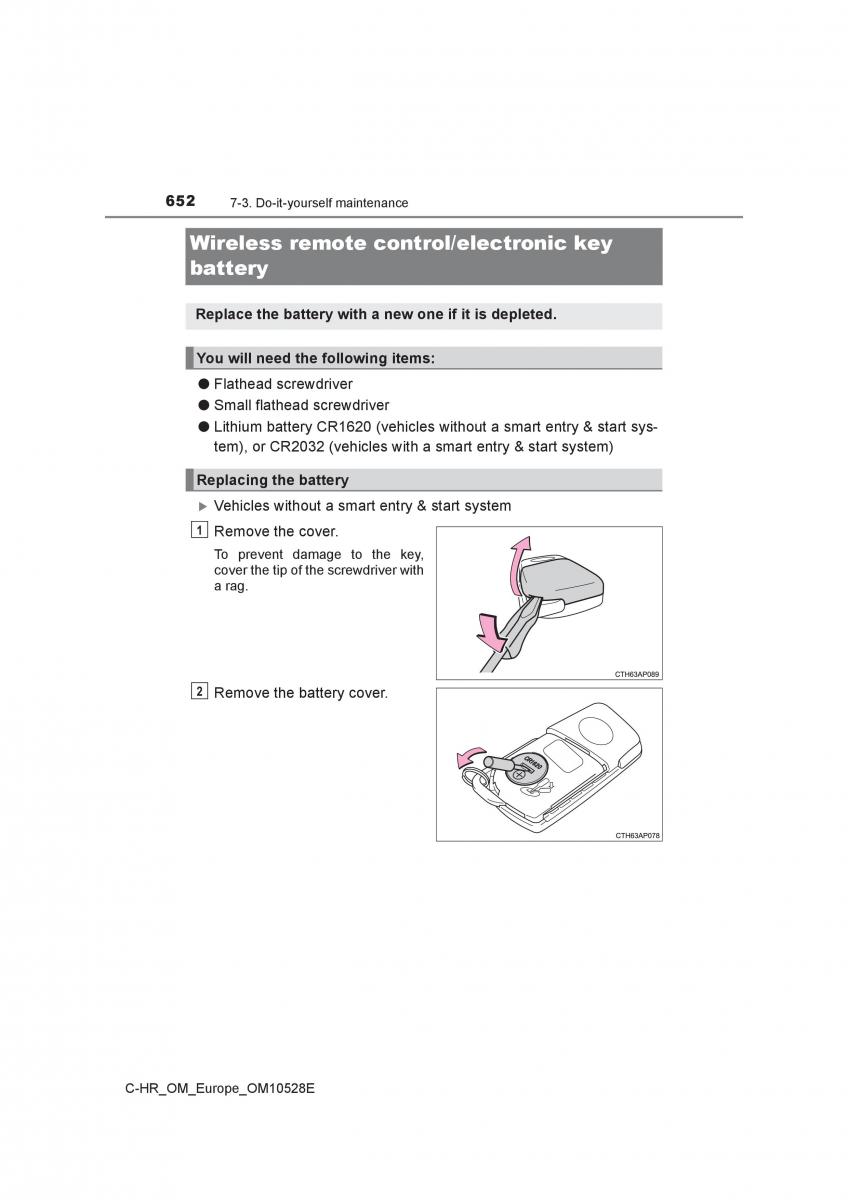 Toyota C HR owners manual / page 652