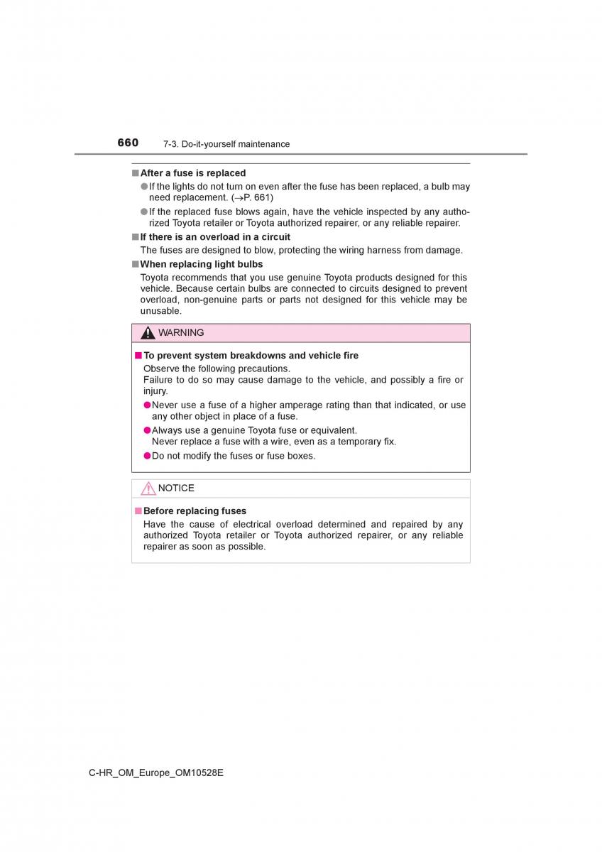 Toyota C HR owners manual / page 660