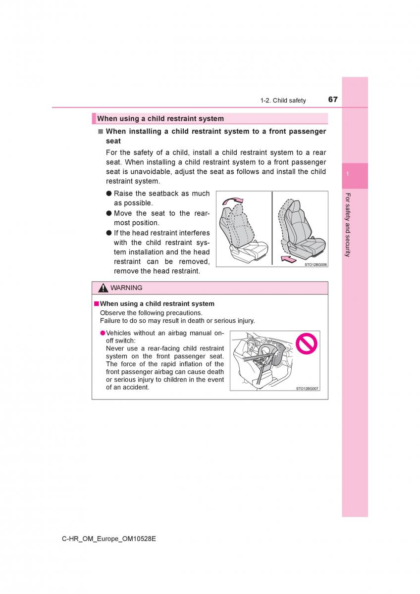 Toyota C HR owners manual / page 67