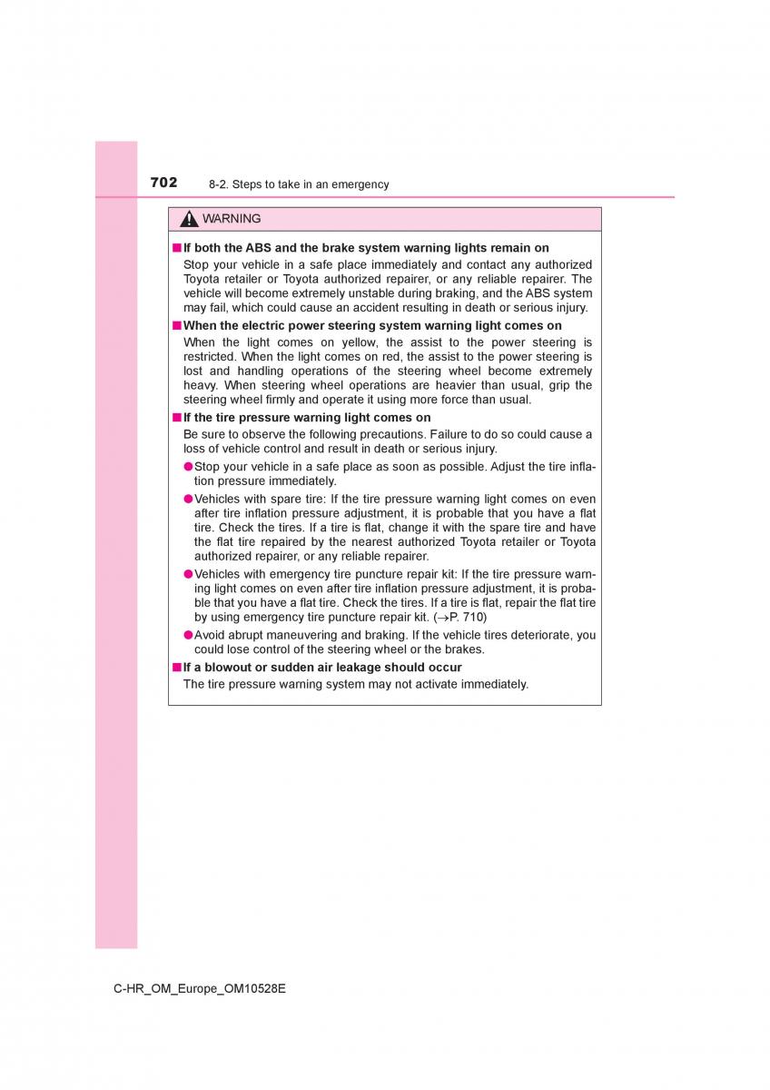 Toyota C HR owners manual / page 702