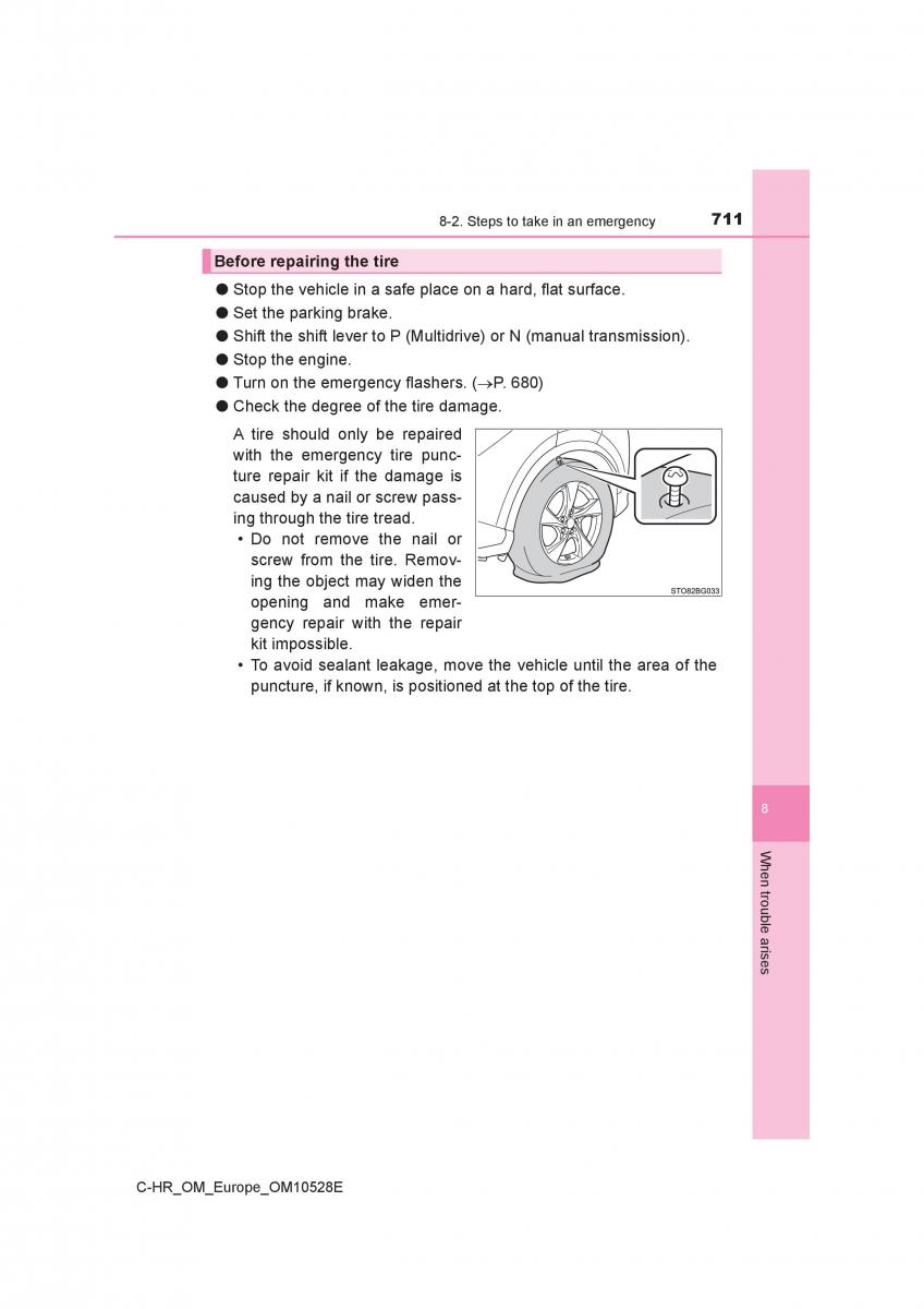 Toyota C HR owners manual / page 711