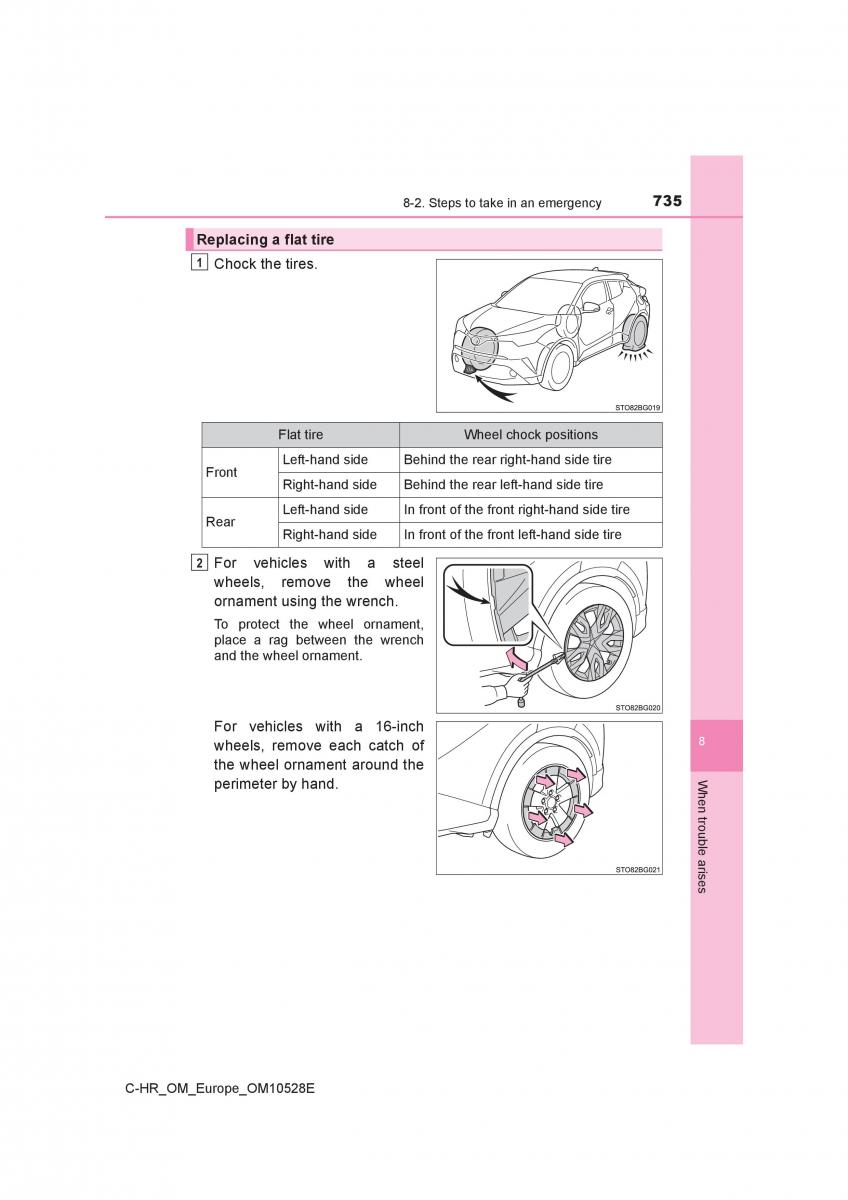 Toyota C HR owners manual / page 735