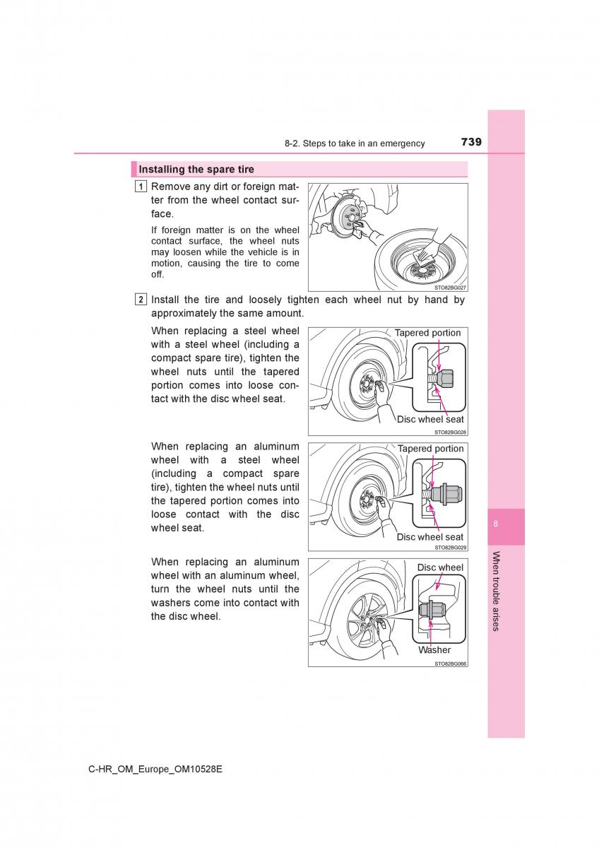 Toyota C HR owners manual / page 739