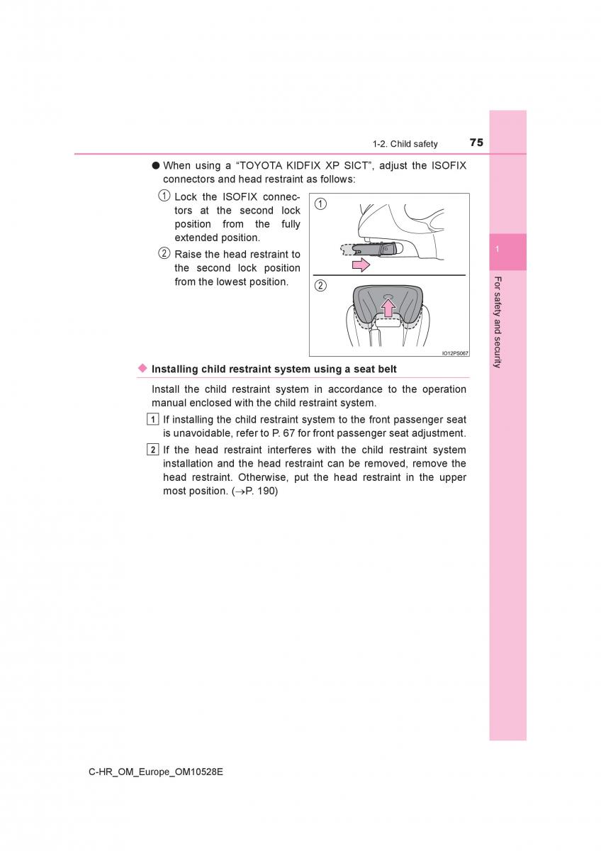 Toyota C HR owners manual / page 75