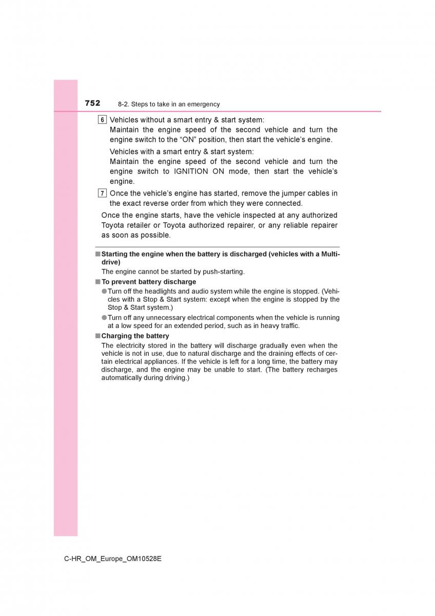 Toyota C HR owners manual / page 752