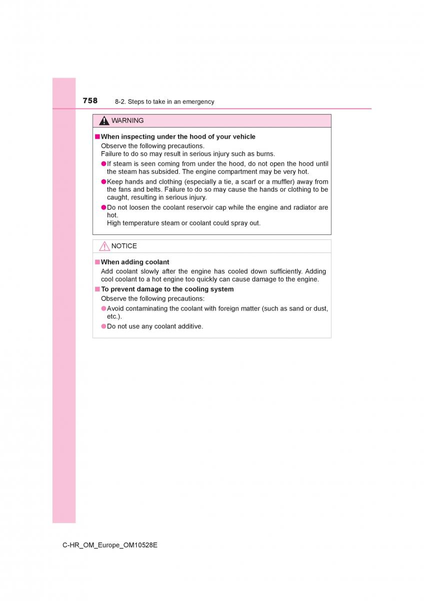 Toyota C HR owners manual / page 758