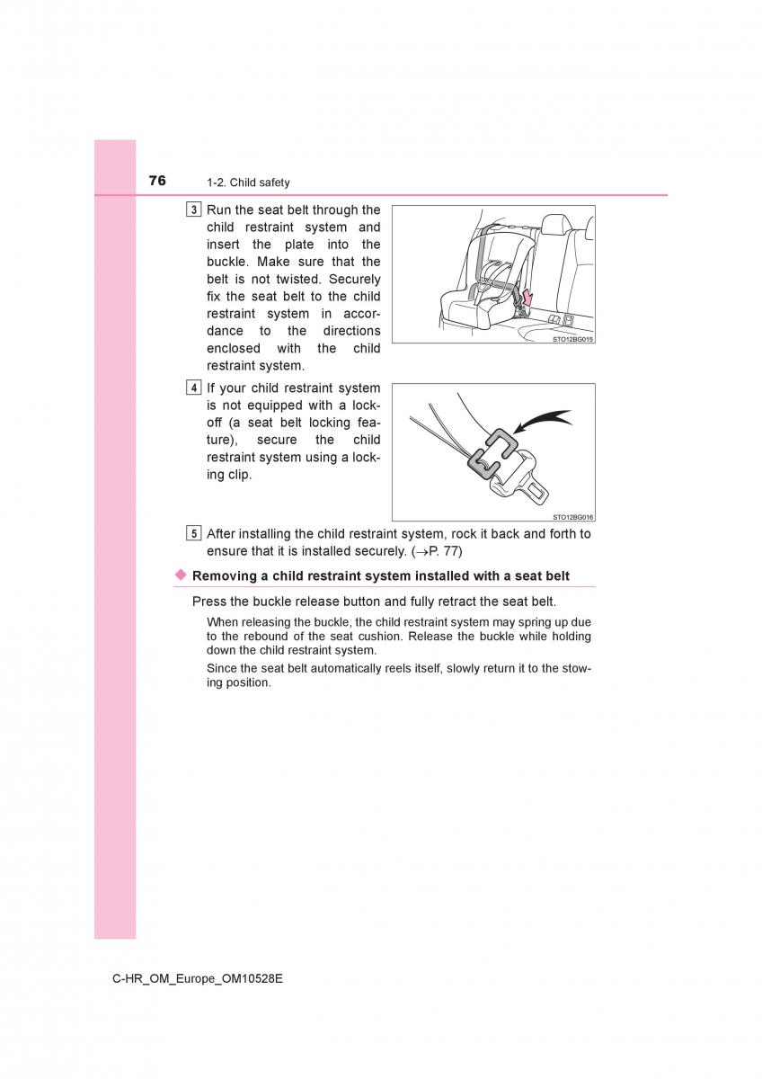 Toyota C HR owners manual / page 76