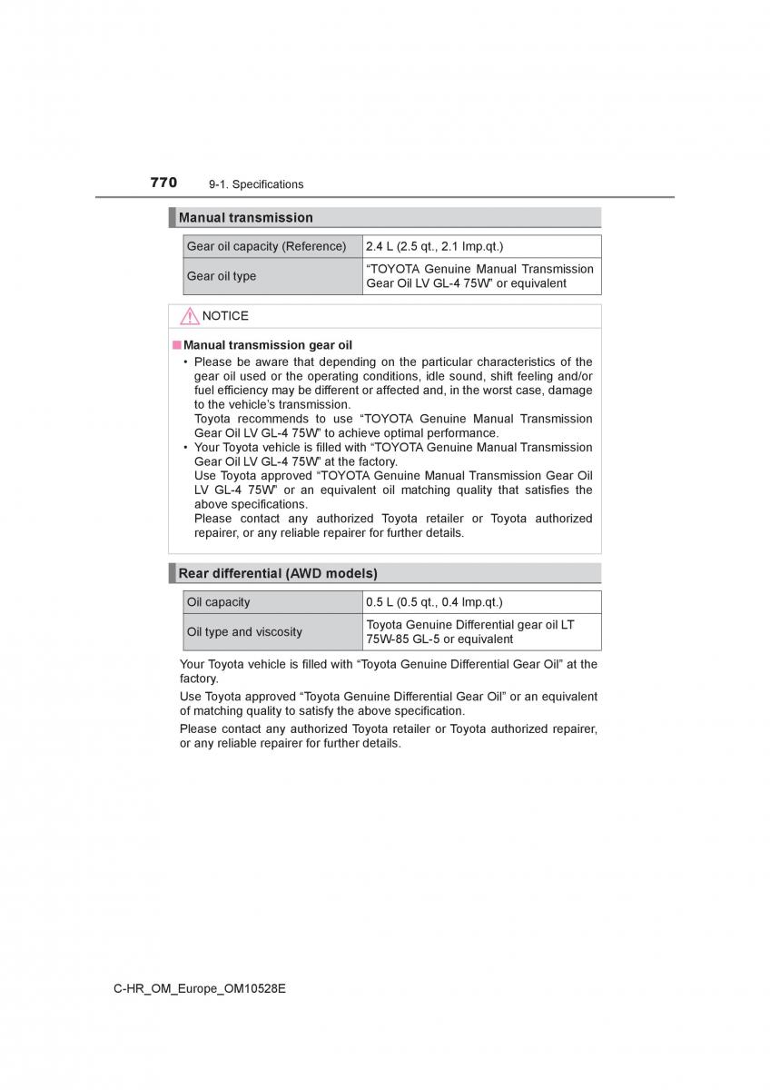 Toyota C HR owners manual / page 770