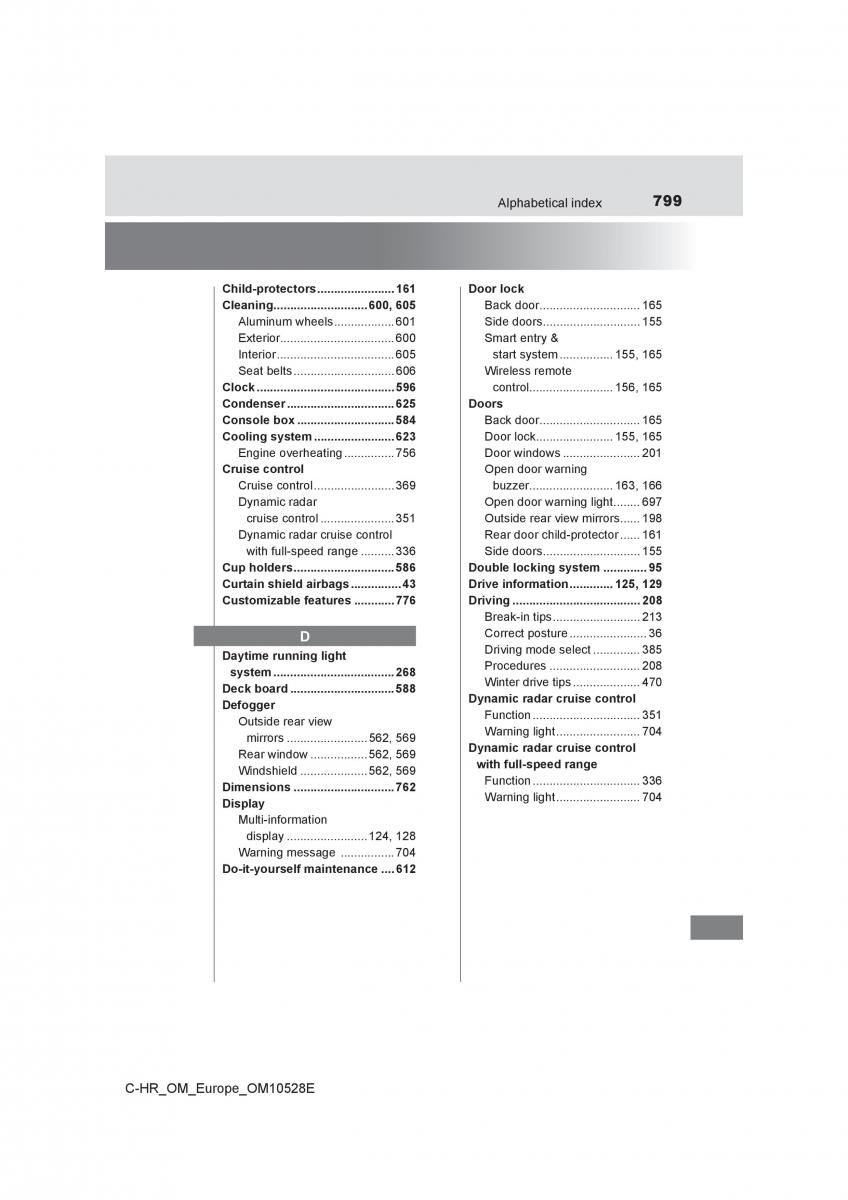 Toyota C HR owners manual / page 799