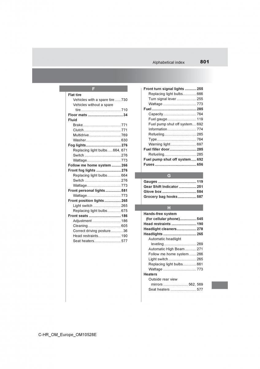 Toyota C HR owners manual / page 801