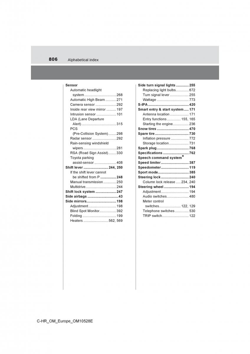 Toyota C HR owners manual / page 806