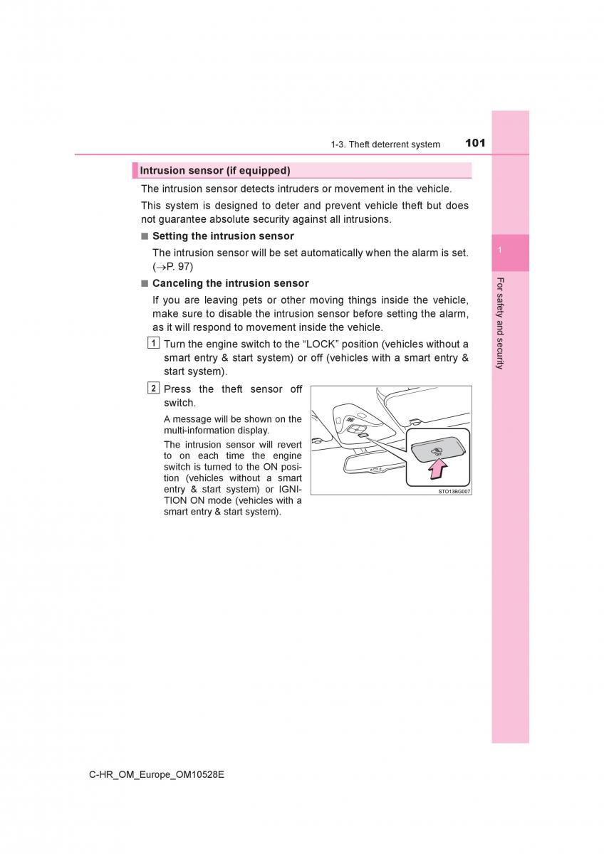 Toyota C HR owners manual / page 101