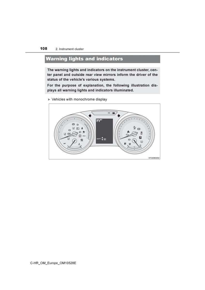 Toyota C HR owners manual / page 108