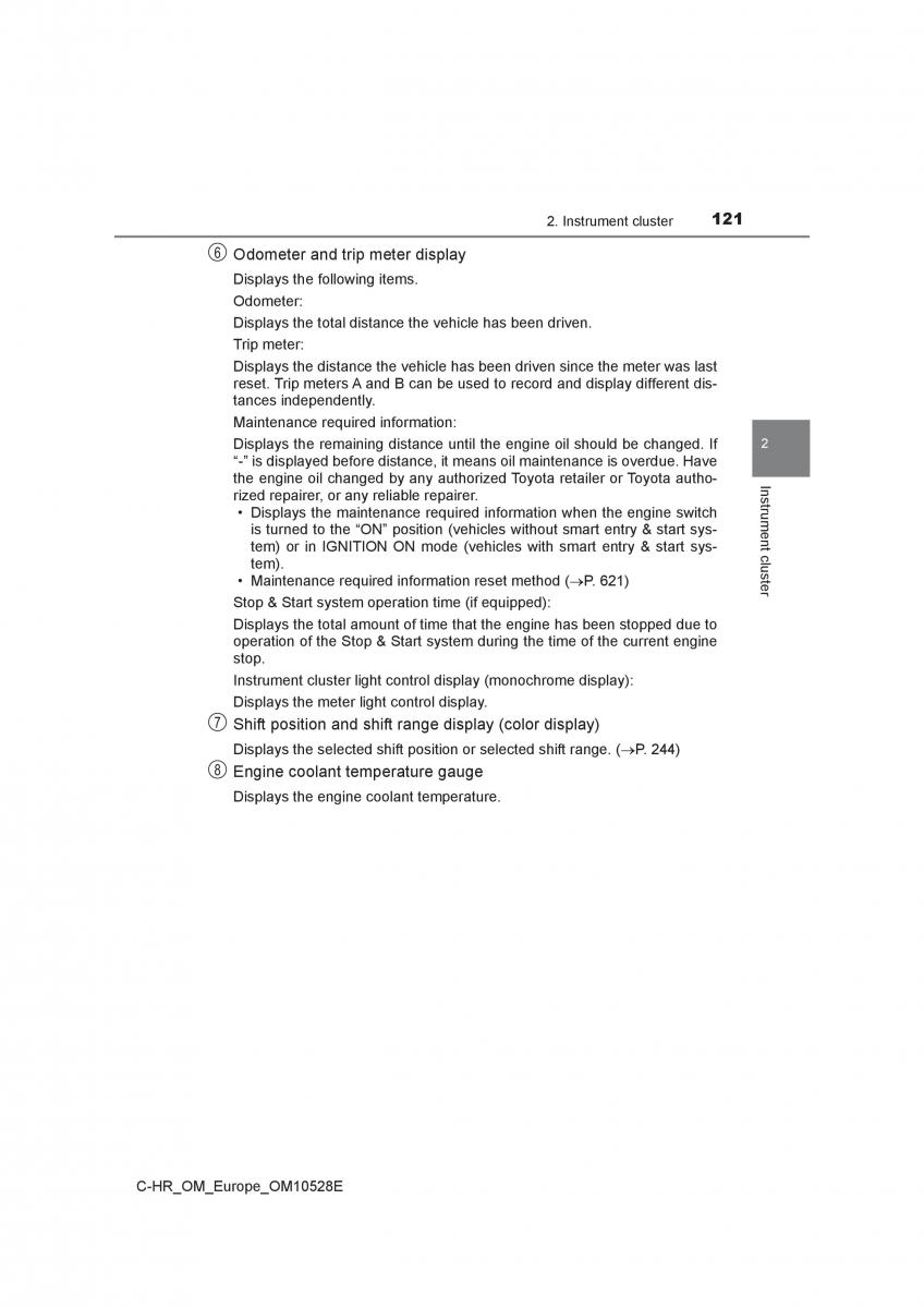 Toyota C HR owners manual / page 121