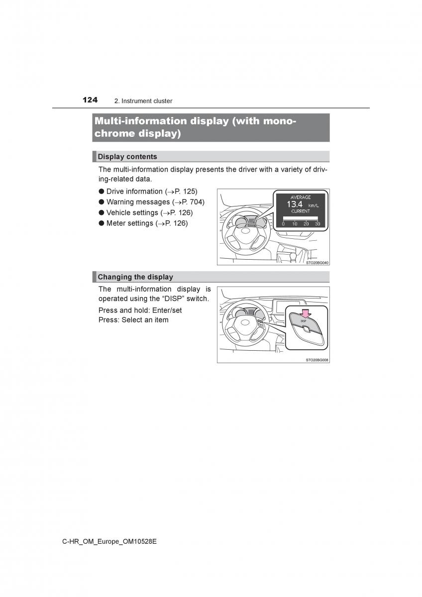 Toyota C HR owners manual / page 124