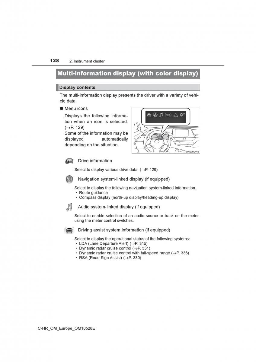 Toyota C HR owners manual / page 128