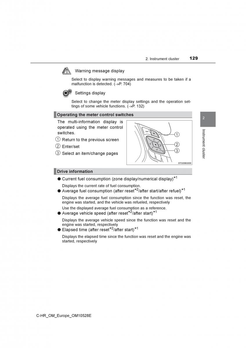 Toyota C HR owners manual / page 129