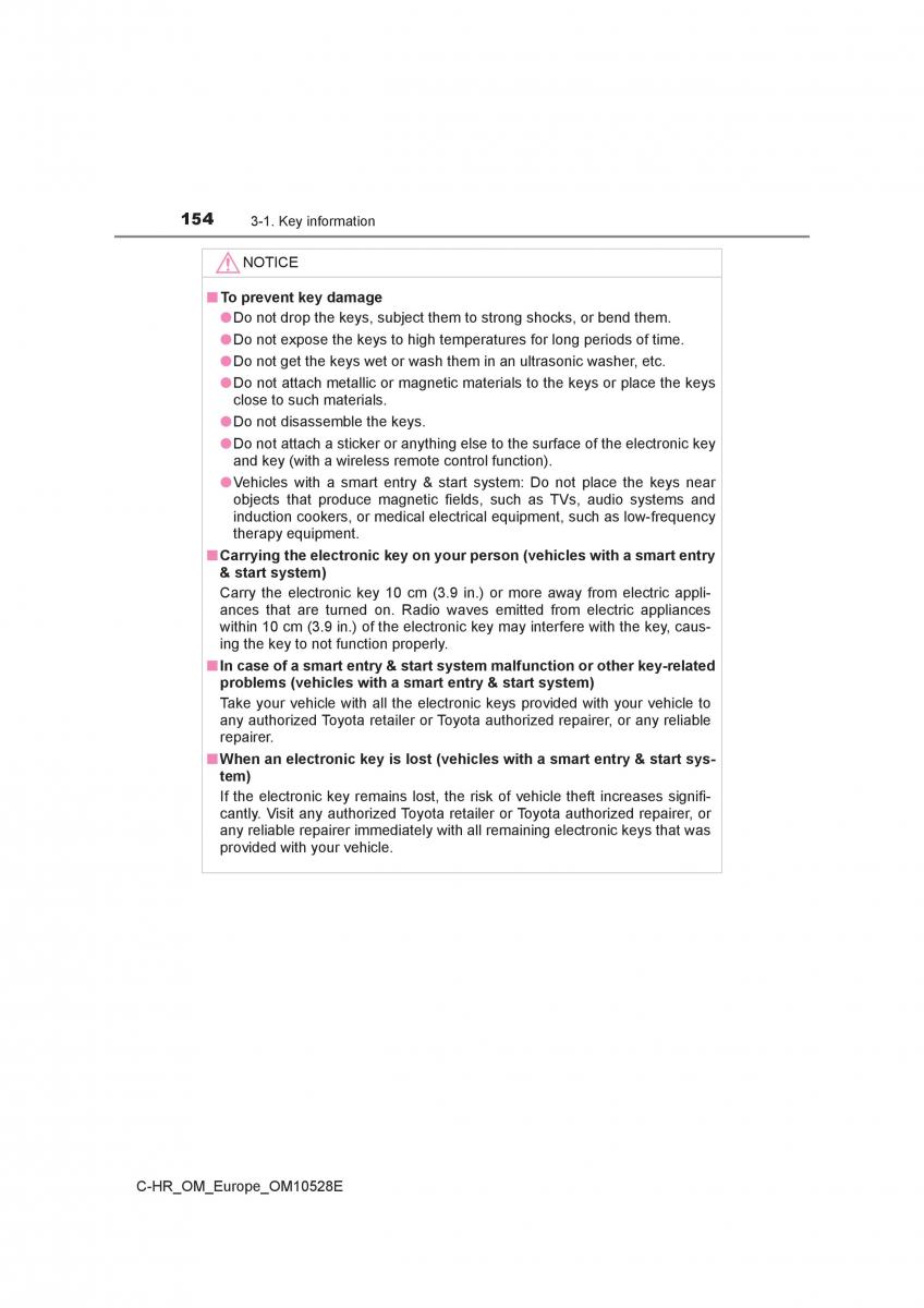 Toyota C HR owners manual / page 154